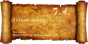 Tittes Anita névjegykártya